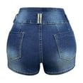 thumbnail image 5 of Wlynlyn Denim Shorts for Women Stretchy High Waisted Jean Shorts Butt Lifting Ripped Tight Shorts, 5 of 5