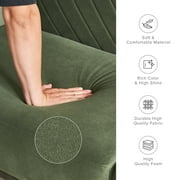 Mopio Convertible Futon Sofa Bed Chloe Premium Velvet Adjustable Folding Backrest, Olive Green