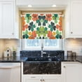 thumbnail image 5 of Yayeee Kitchen Curtains Light Filtering 27"x36" Rod Pocket Short Cafe Window Panel, White Clover Pattern, 5 of 7