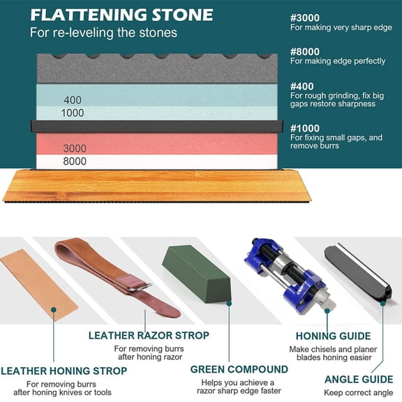 Whetstones,Set Non Slip Stone Set Non 3000#/8000# Premium Cut Premium Cut Stone Cut Stone Set 400#/1000# 3000#/8000# Premium Qisuo Xibany
