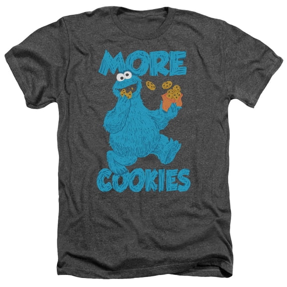 Sesame Street - More Cookies - Heather Short Sleeve Shirt - Small