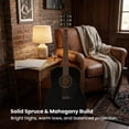 thumbnail image 4 of Fender CD-60S Solid Top Dreadnought Acoustic Guitar - Black w/ Gig Bag, 4 of 9