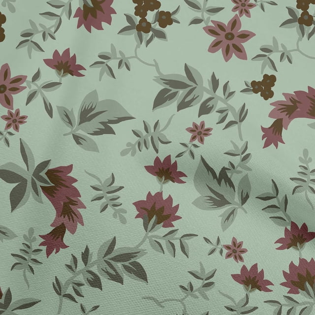 oneOone Rayon Mint Green Fabric Tropical Sewing Craft Projects Fabric Prints By Yard 56 Inch Wide