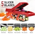 thumbnail image 6 of Vegetable Chopper,12-in-1 Multifunctional Food Chopper,Professional Onion Chopper with 7 Blades,Vegetable Cutter with Container for Salad,Potato,Carrot,and Garlic; Essential Kitchen Tool(Red), 6 of 7