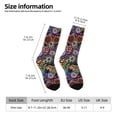thumbnail image 2 of Gukieu Vintage Floral Print Contrast Color Mid-calf Socks, Sweat-wicking Athletic Socks, Unisex Clothing Accessories, 2 of 6