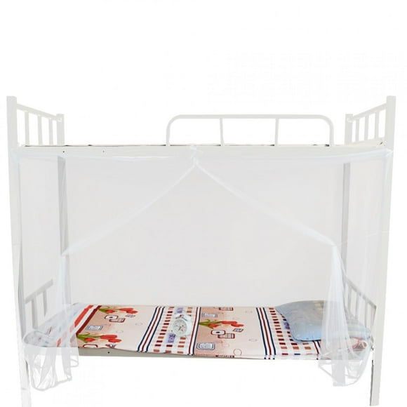 Leylor Moustiquaire-4 Coin Poteau lit à baldaquin moustiquaire Double Pleine Taille Queen Filet Blanc(95x195x150cm)
