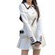 thumbnail image 2 of Slatcetga Vestido con cuello vuelto, cintura elegante, adelgazante, manga larga, cintura alta, pajarita, vestido de mujer para primavera blanco L, 2 of 8