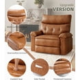 thumbnail image 5 of Oversized Rocker Swivel Recliner Chair - PU Leather Extra Wide Manual Recliner for Adults, Large Lazy Chair with 1.5X Sponge Comfort Arm and Back for Living Room, Bedroom, 5 of 8