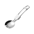 thumbnail image 4 of Bewildely Stainless Steel Spoon Fork Handheld Replacement Hiking Foldable Picnic Camping Washable Scoop Outdoor Cooking BBQ Reusable Type2 NO2, 4 of 6