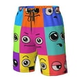 thumbnail image 5 of Kll Doodle Faces Emotions Men'S Casual Summer Beach Shorts Hawaiian Shorts With Pockets-Medium, 5 of 9