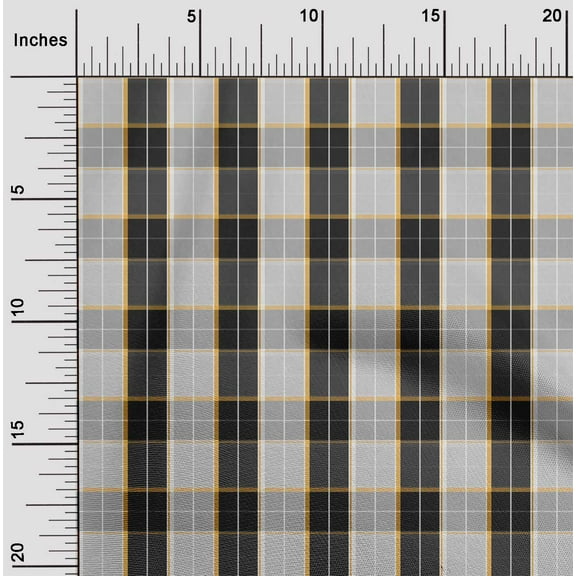 oneOone Organic Cotton Poplin Twill Fabric Madras Check Print Fabric By Yard 42 Inch Wide