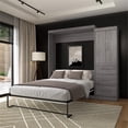 thumbnail image 2 of Atlin Designs 90" Transitional Wood Queen Wall Bed Kit with 3 Drawer Set in Gray, 2 of 11