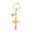 Orange, variant on Gold Foil Stone Cross Keychain, Color Resin Crosses Keyring, Key Ring Accessories Bag Charms