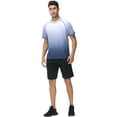 thumbnail image 4 of Pdbokew Swim Shirts Short Sleeve for Men Quick Dry Running UPF50+ Sun Protection Rash Guard Top White Gradient Navy XL, 4 of 7