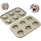 thumbnail image 5 of Sartén Madeleine de 6 tazas, antiadherente, pequeña, molde para hornear gatos, acero al carbono pesado (dorado) Sincero Hogar, 5 of 7
