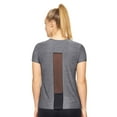 thumbnail image 3 of Expert Brand Women's Airstretch Lite Crescent Tee T-Shirt, Heather Black, Small, 3 of 8