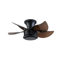 HomeRoots 23" Brown Flush Mount Five Blade Remote Control Integrated Light Ceiling Fan