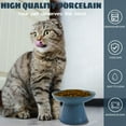 thumbnail image 4 of Extra Wide 6.1" Ceramic Raised Cat Food Bowl, Shallow Elevated Pet Feeder for Food Feeding, 4 of 8