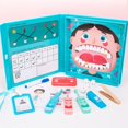 thumbnail image 1 of Juego de dentista de madera | Juguete de rol infantil de doctor con herramientas de extracción de dientes y tarjetas de rompecabezas | Juguete educativo para aprendizaje temprano, 1 of 6