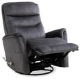 thumbnail image 4 of Pemberly Row Transitional 34.5"W Fabric Swivel Glider Recliner in Capri Charcoal, 4 of 6