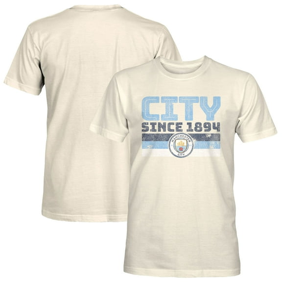 Men's 1863FC Tan Manchester City Retro Stripes T-Shirt