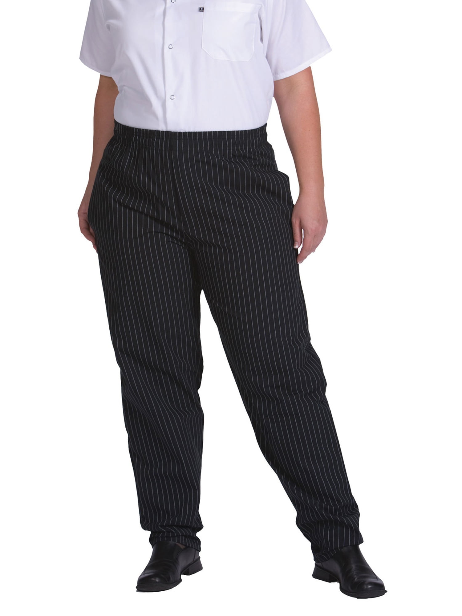 Ed Garments Ultimate Baggy Chef Pant, BLACK STRIPE, Large
