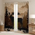 thumbnail image 2 of Homewish Wildlife Deer Elk Blackout Curtains Set of 2 (52x84 Each) for Men, Vintage Lodge Cabin Window Curtains, Brown Rustic Farmhouse Curtains and Drapes, Window Curtains Decor, 2 of 6