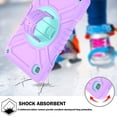 thumbnail image 3 of Allytechgroup Rugged Kids Case for Samsung Galaxy Tab A7 Lite(SM-T225/T220) 2021 8.7-inch, Shockproof Hybrid Heavy Duty Protective Cover with Kickstand & Shoulder Strap for Children, Purplegreen, 3 of 11