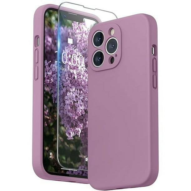wonima11 SURPHY Case for iPhone 13 Pro Case with Screen Protector, 13 Pro Liquid Silicone Phone Cases (Camera Protection & Soft Microfiber Lining), Lilac Purple