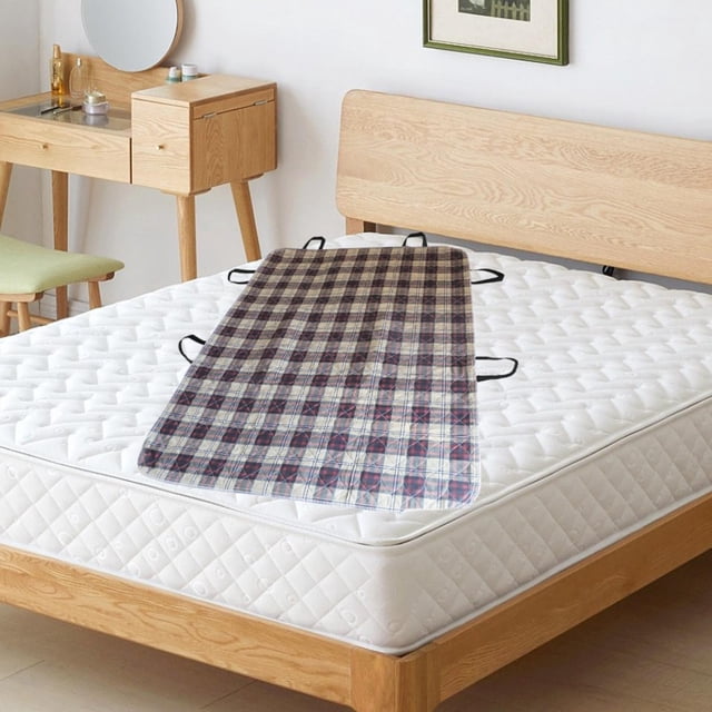 Posicionamiento de la almohadilla de la cama con manijas en movimiento de la hoja de transferencia para cuidadores ancianos Plaid caki 90x120 cm