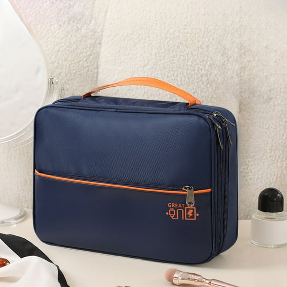 Vadktai Electronic Bag, Travel Cable Accessories Bag, Waterproof Double Layer Electronics Organizer, Portable Storage Case for Cable, Cord, Charger, Phone, Adapter, Power Bank, Hard Drives