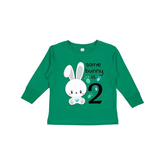 Inktastic Somebunny is Two-second Birthday Bunny Boys or Girls Long Sleeve Toddler T-Shirt