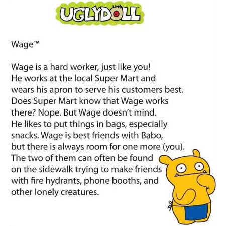 Ugly doll 12" Wage