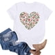 thumbnail image 3 of Primavera Top Mujeres de Moda de Cuello Redondo con Patrones de Corazón de Manga Corta Camiseta Top para Uso Diario Y de Fiesta, 3 of 5