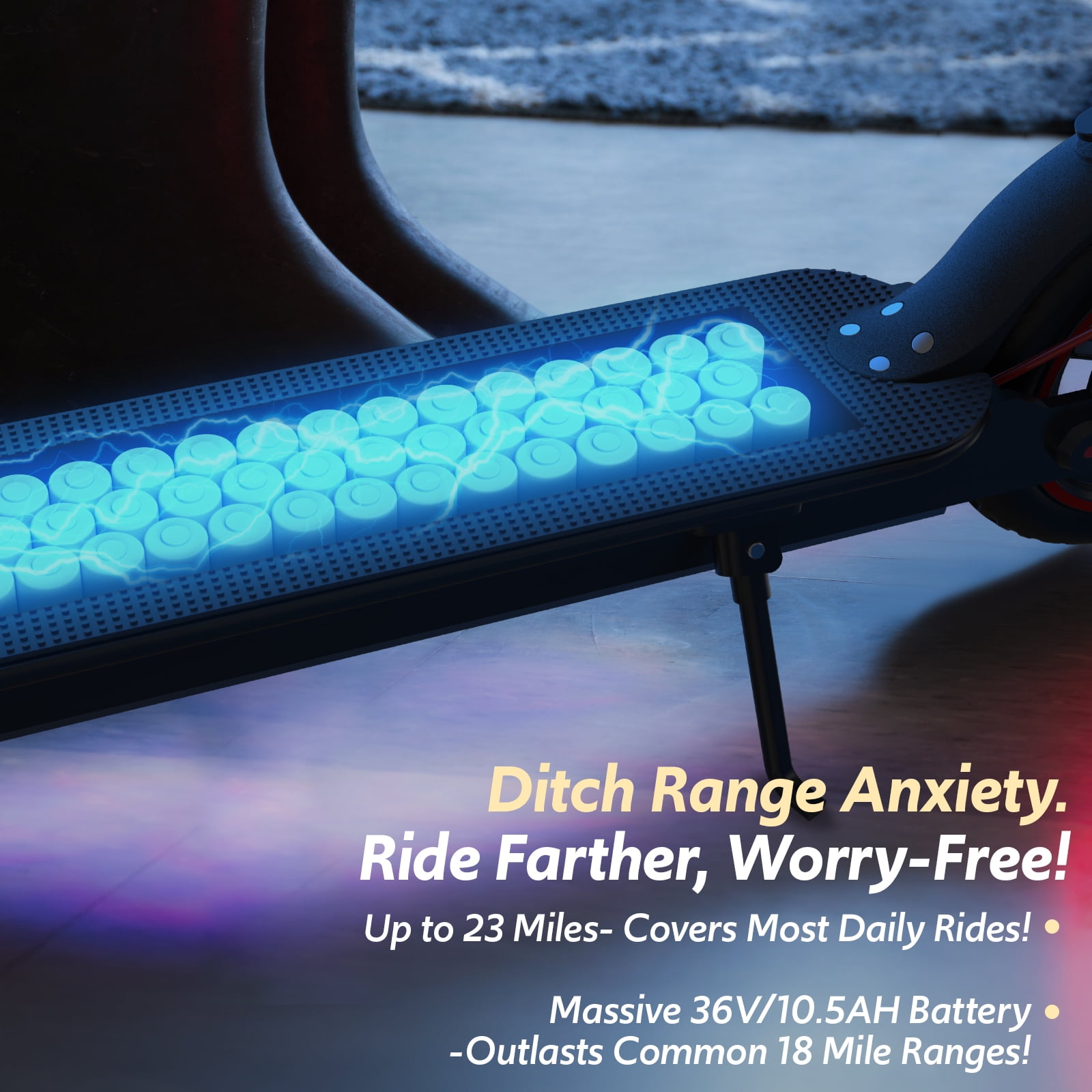 Electric Scooter for Adults, Up to 23 Miles & 22 MPH, 550W Motor, Front Suspension, Built-in Side Lights