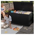 thumbnail image 6 of SONGMY 250 Gallon Outdoor Resin Deck Box with Divider, Waterproof Storage Box with Lockable Lid&Side Handles for Garden Tools, Pools Supplies (Black), 6 of 7