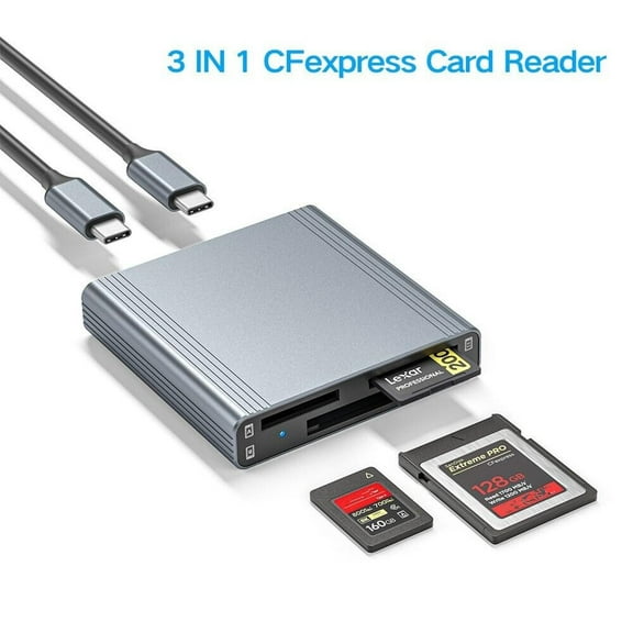 3 in 1 Card Reader USB 3.1 Gen2 10Gbps For CFexpress Type A / B/SD Memory Card G