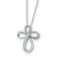 thumbnail image 1 of Collier Croix 18 Pouces en Argent Sterling et CZ, 1 of 3