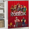 thumbnail image 5 of Roblox print Shower Curtain Sets Bathroom Set Decor with Non-Slip Rugs Bath U-Shaped Mat Toilet Lid Cover Waterproof Game fans Bathroom Curtains Shower Set with 12 Hooks 72x135IN, 5 of 8