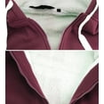 thumbnail image 4 of Men's Heavyweight Thermal Zip Up Hoodie Warm Sherpa Lined Sweater Jacket (Burgundy, XL), 4 of 4