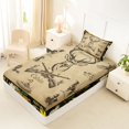 thumbnail image 4 of Castle Fairy Vintage Hunting Cabin Deer Twin Sheets 3pcs for Teens,Rustic Hunting Dog Duck Bedding,Khaki Camo Green,1 Fitted Sheet, 1 Flat Sheet and 1 Pillowcase, 4 of 6