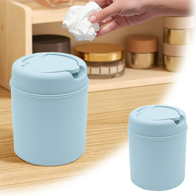 Mini Can Desktop Covered for Small Paper Waste Suitable for Children's Rooms Dressing Tables and Living Areas