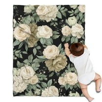 Pioneer Flower Blanket,Comfortable Soft Flannel Throw Blanket,All Season,Warm Lightweight Blankets for Sofa Bed Couch Living Room Chair,30"x40"(80x100cm)