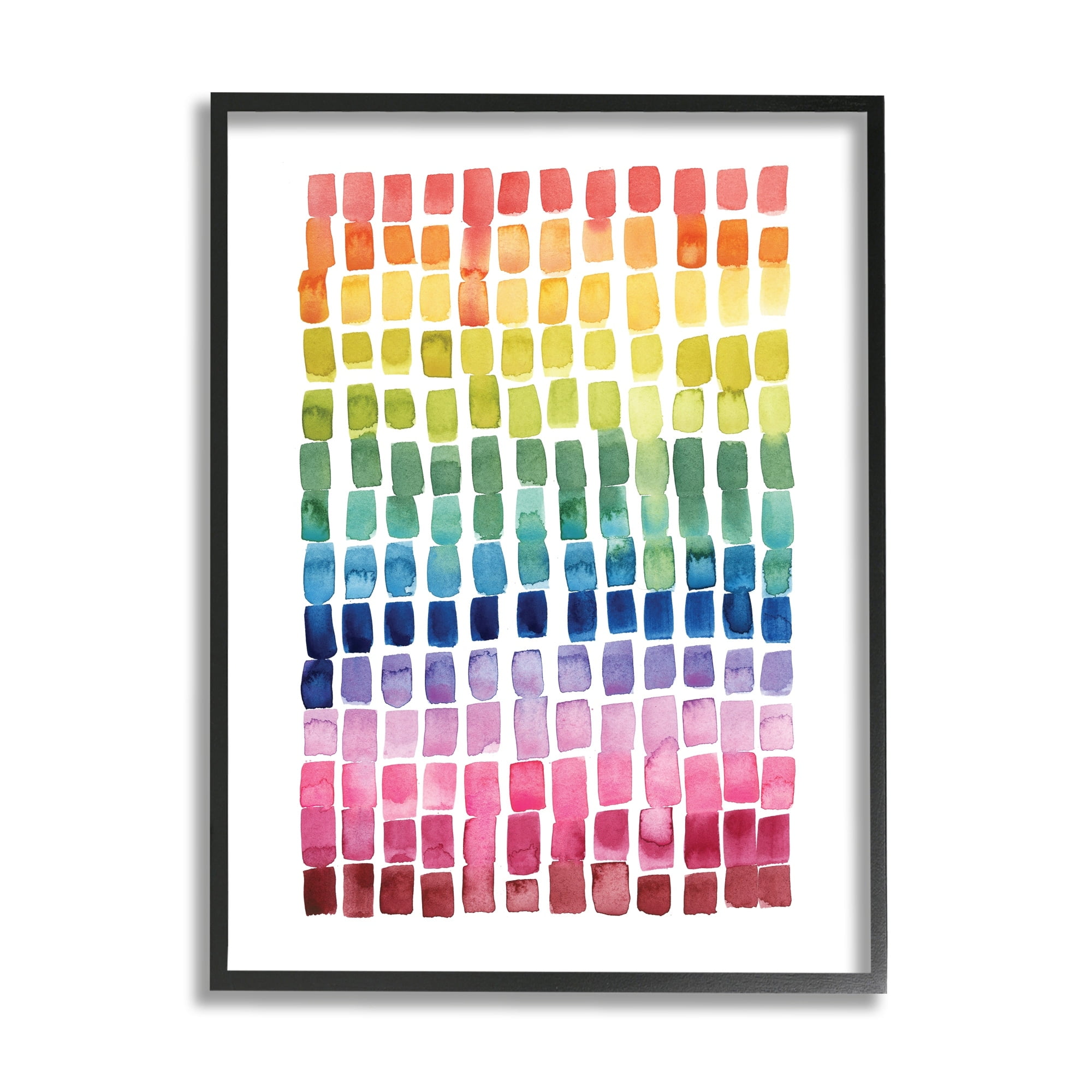 Stupell Industries Modern Rainbow Abstraction Geometric Block Tiles,24 x 30,Designed by Grace Popp