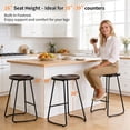 thumbnail image 4 of FIRAVOE Bar Stools Set of 2 (Backless Wooden) 26 Inch Counter Height Bar Stools Backless Barstools for Kitchen Island, 4 of 9