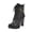 31#Black, variant on Women's Round Toe Platform Dressy Ankle Boots Lace Up Zipper Chunky Block High Heel Dress Short Bootie