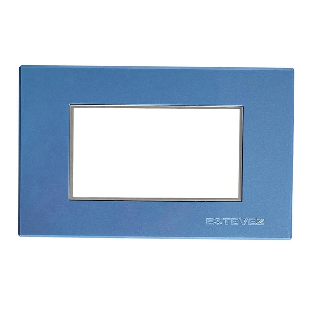 Placa Para Contacto Omega Plástico Azul 3 Módulos 12.5Cm