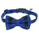 thumbnail image 1 of Collar de perro navideño con lazo, collar ajustable para mascotas con patrón de copo de nieve a cuadros clásico, 1 of 5
