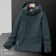 thumbnail image 3 of Chaqueta cortavientos ligera e informal para hombre, impermeable, con capucha, para trabajo, deportes, para primavera y otoño, abrigo unisex para acampar y viajar, 3 of 5