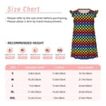 thumbnail image 3 of Fotbe Rainbow Chequerboard Vestido de Dormir para Niñas de 3 a 10 Años, Mangas Cortas, Estilo Princesa, Pijama Camisón con Mangas Voladas-X-Large, 3 of 6